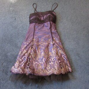 NWOT Morgan & Co 9/10 purple glitter homecoming formal dress Chiffon Tulle Short